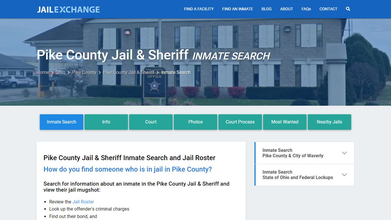 Inmate Search: Roster & Mugshots - Pike County Jail & Sheriff, OH