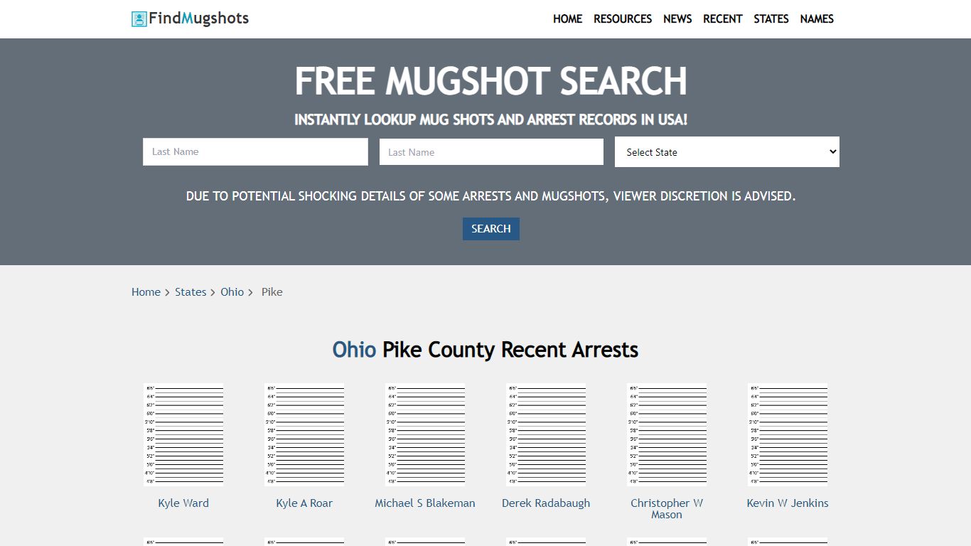 Find Pike Ohio Mugshots - Find Mugshots