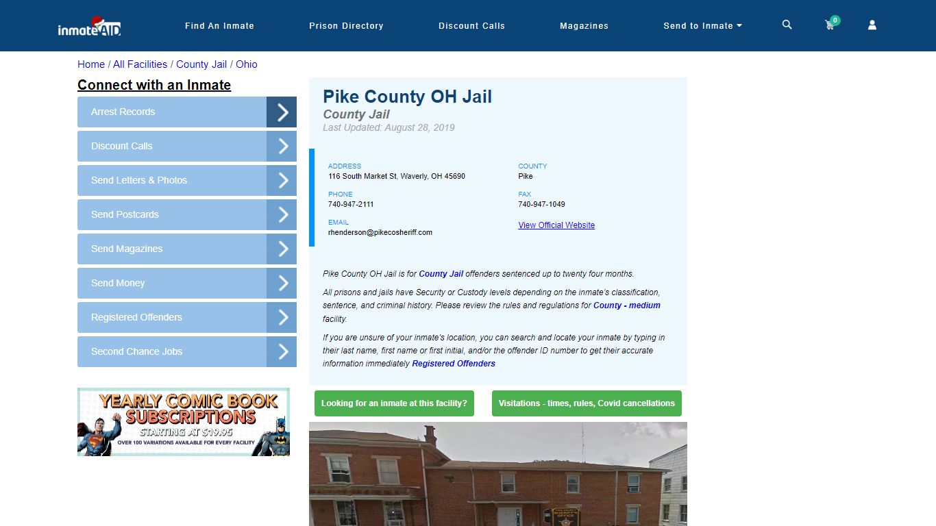 Pike County OH Jail - Inmate Locator - Waverly, OH